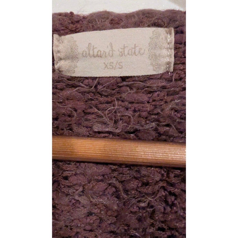 Altar'd State Mauve Popcorn Knit V-Neck‎ Oversized Sweater Slouchy Oversized - Picture 4 of 8